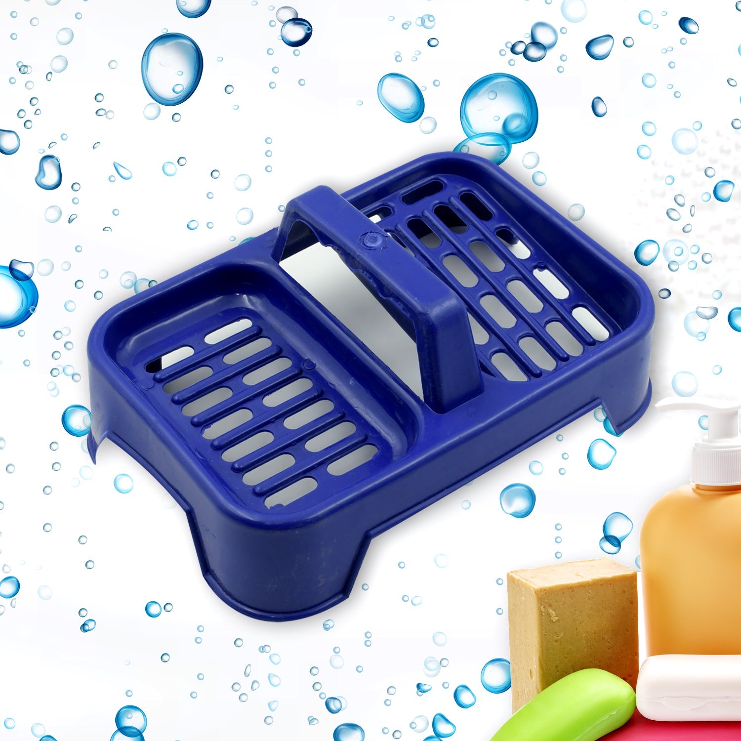 2in1 Plastic Soap Case / Soap Dish / Soap Stand, 2 Section Plastic Soap Case Soap Holder Soap Dish For Bathroom Kitchen Sink (1 Pc / Multicolor ) - Bhavnagar Deodap